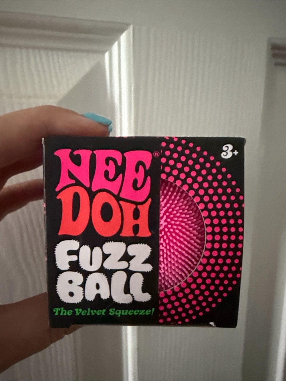 NeeDoh Pink Fuzz Ball Velvet Squeeze - Sensory Toy